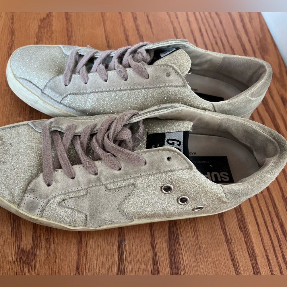 EUC Golden Goose Superstar champagne shimmer size 36 (us 6)